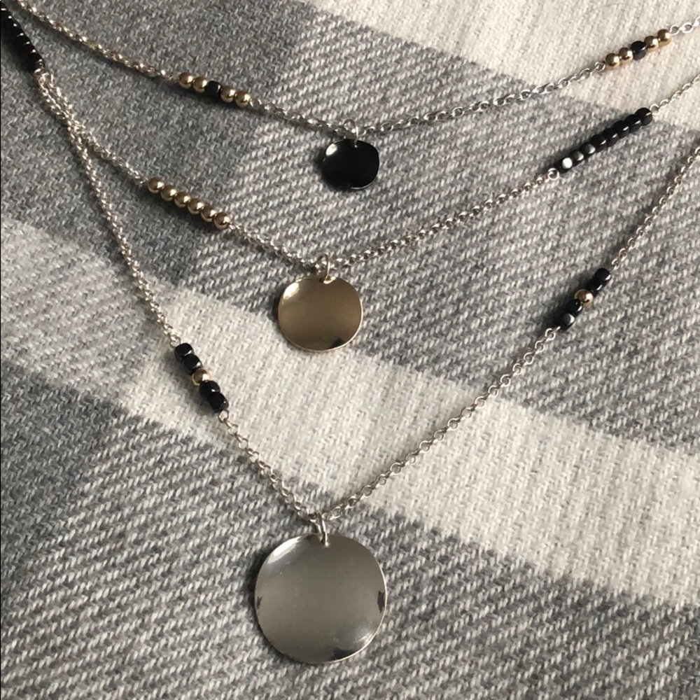 Three layer tri-tone necklace